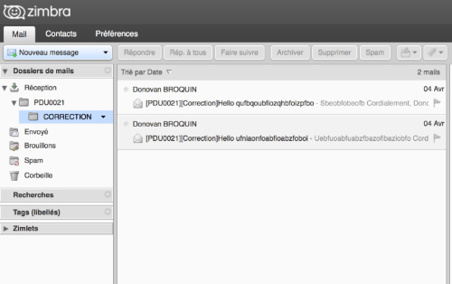 Mails in the right folder