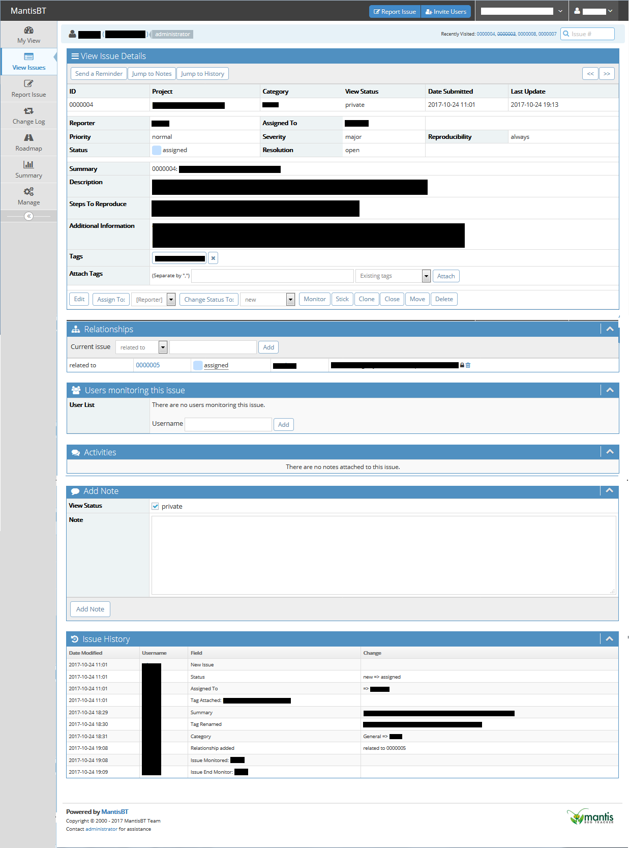 MantisBT View Issue - Redacted.PNG