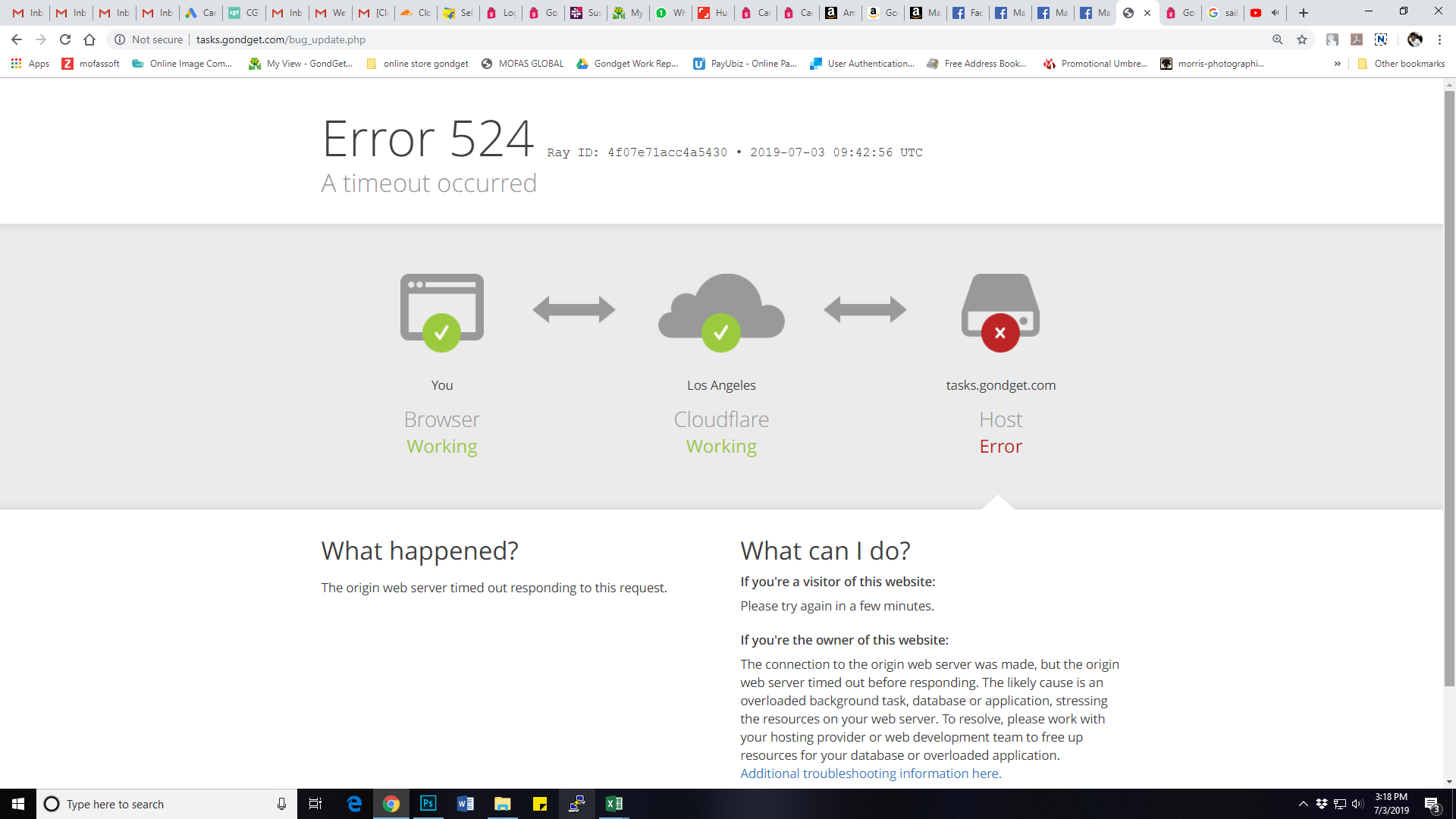 in every action after a 3- 4 minutes loading process we are getting this problem