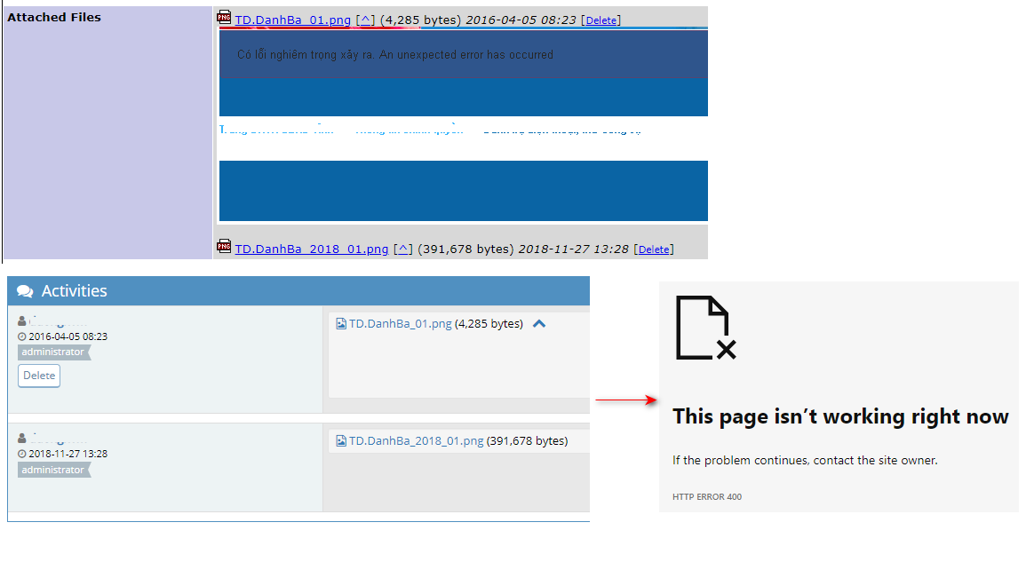 Attachments cannot be displayed
